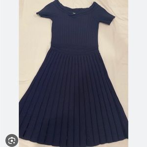 Sandro navy knit midi dress